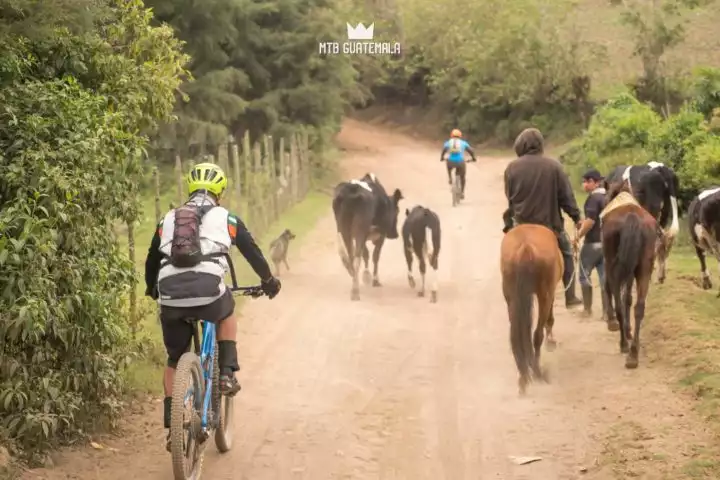 Road traffic in rural Guatemala. Valle Escondido Adventure MTB Tour  Chimaltenango, Guatemala