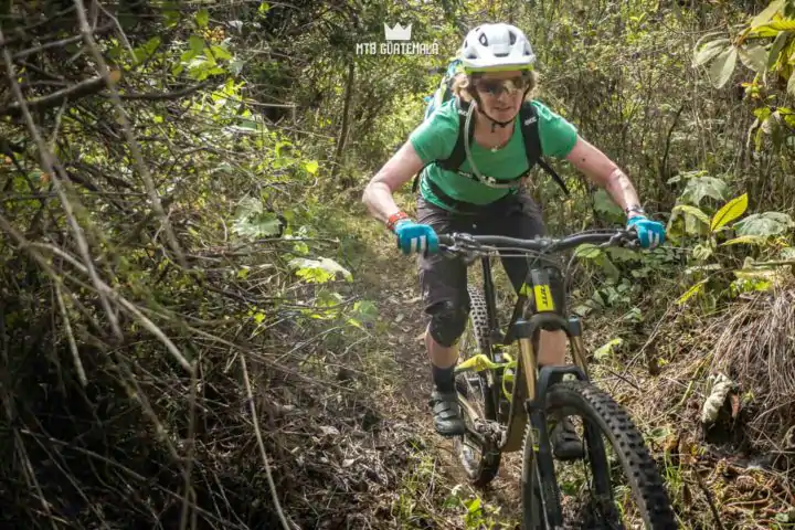 Cutting trail.  Valle Escondido Adventure MTB Tour  Chimaltenango, Guatemala