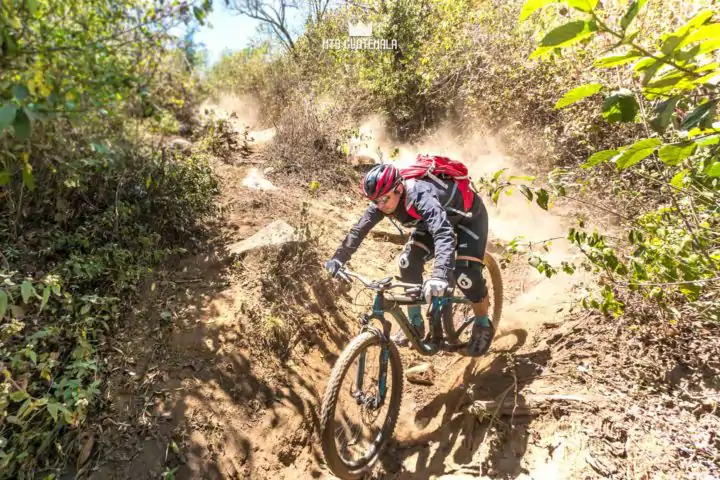 Enduro downhill - Local Jordan DeLeon shows how it{s done.  Valle Escondido Adventure Mountain Bike Tour  Chimaltenango, Guatemala