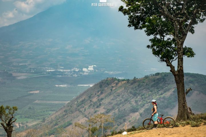 Grand views of the Antigua valley and Agua Volcano. Dos Aguacates enduro tour.  Sacatepéquez, Guatemala