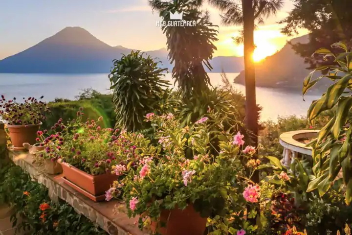 Sunset from the balcony Lake Atitlán Sololá, Guatemala