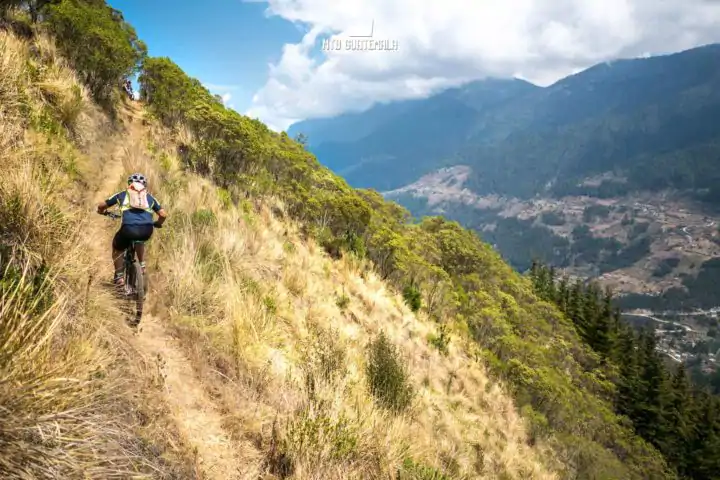 Mountain Biking in the Cuchumatánes - Riding alpine singletrack above the valley Todos Santos Los Cuchumatánes Huehuetenango, Guatemala