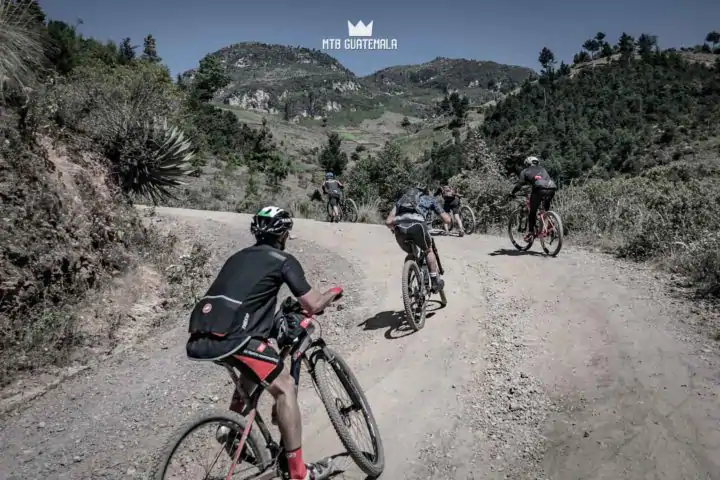 Riders make thier way up the 4,000ft climb to the top of the Cuchumatanes mountains.  Huehuetenango, Guatemala