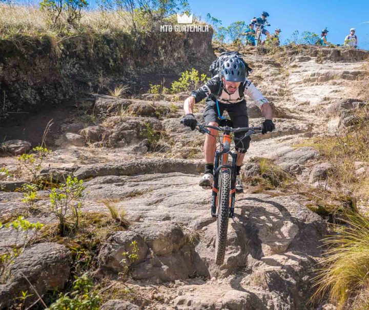 Technical downhills on the Atitlán slickrock trail. Lake Atitlán Chimaltenango, Guatemala