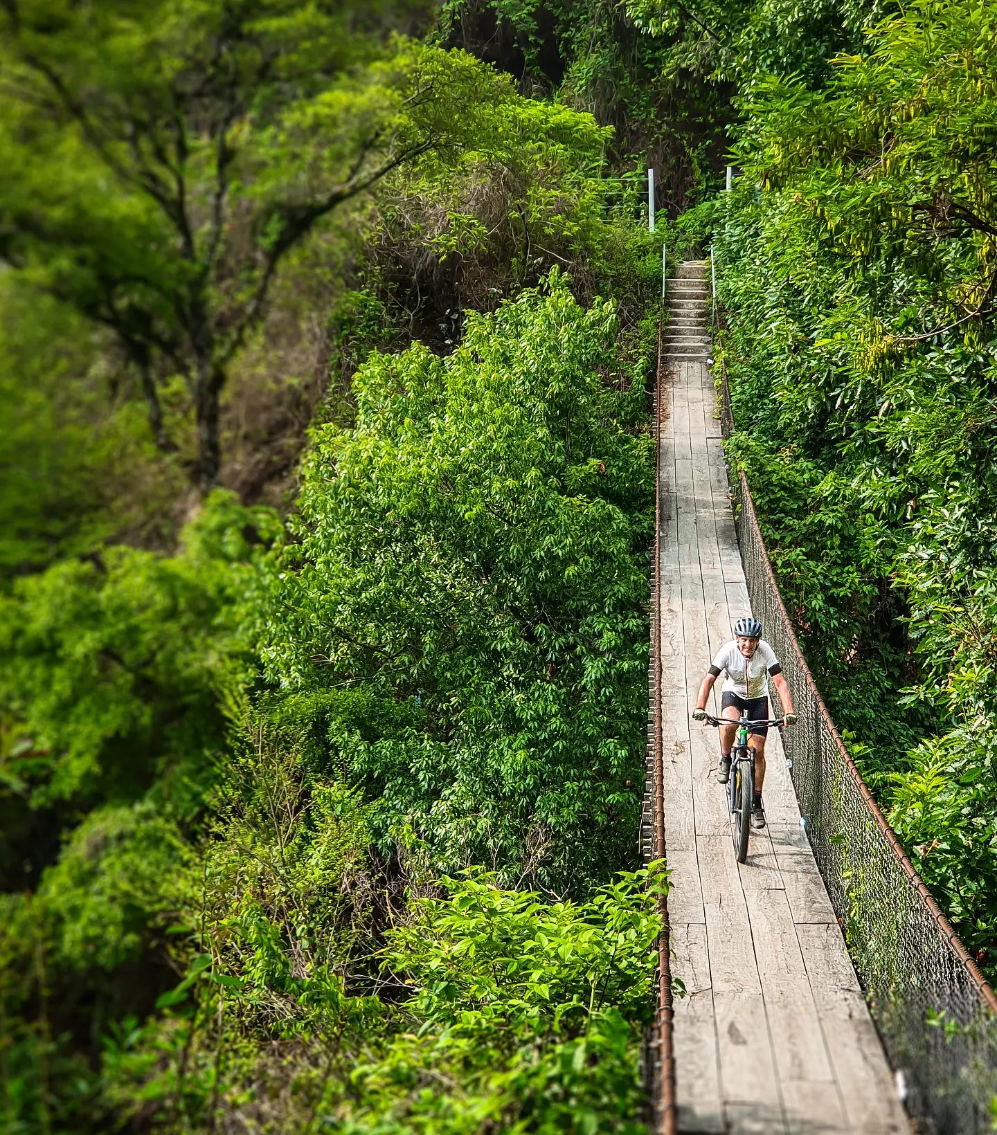 Por donde? 😵‍💫.#puentecolgante #exploraguate #mtblife #mtbtravel #mtbtours #visitguatemala #outside #bikeguide #gorideyourbike #mtbtravel #guatemala🇬🇹 #centralamerica #mtbguatemala #ecotourism #mountainbikeguatemala